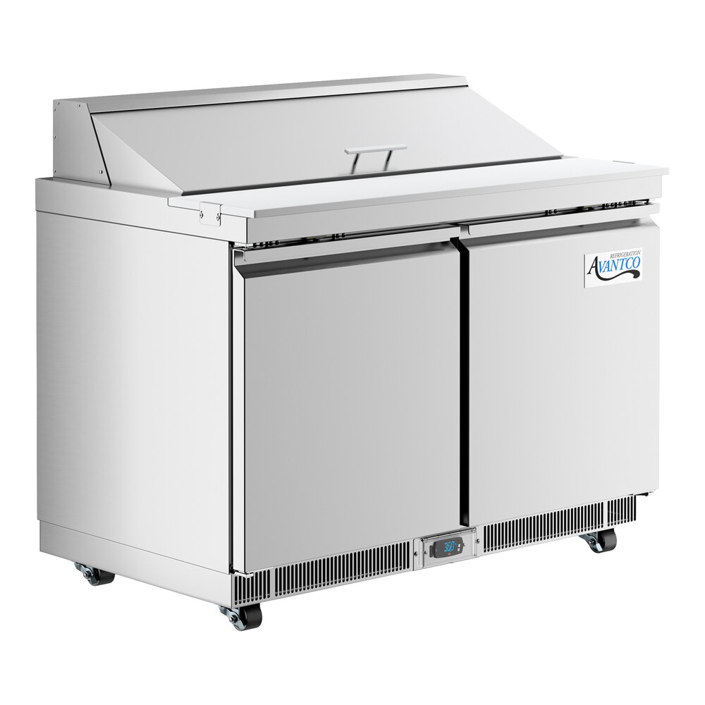 Avantco ZPT-48-FB-WMS 48" VersaHub WiFi-Enabled 2 Door Front Breathing Cutting Top Refrigerated Sandwich Prep Table