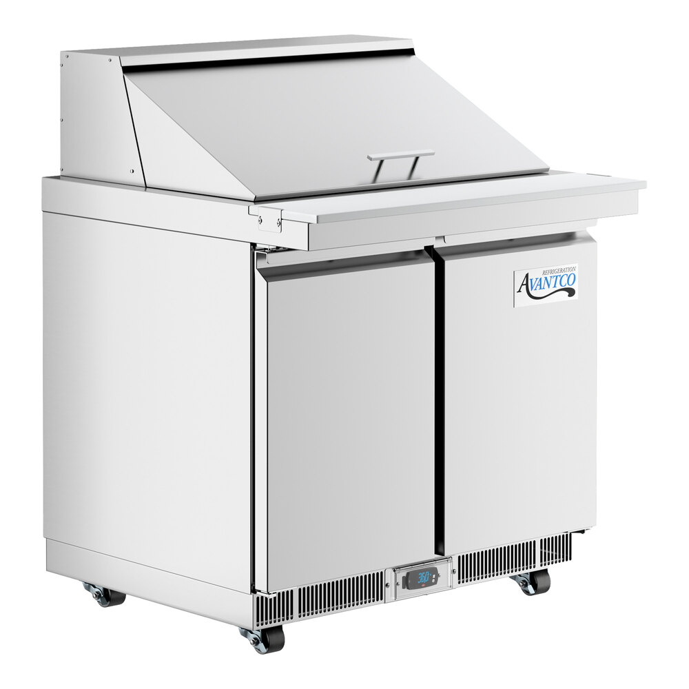 Avantco ZPT-36-FB-M-WMS 36" VersaHub WiFi-Enabled 2 Door Front Breathing Mega Top Refrigerated Sandwich Prep Table