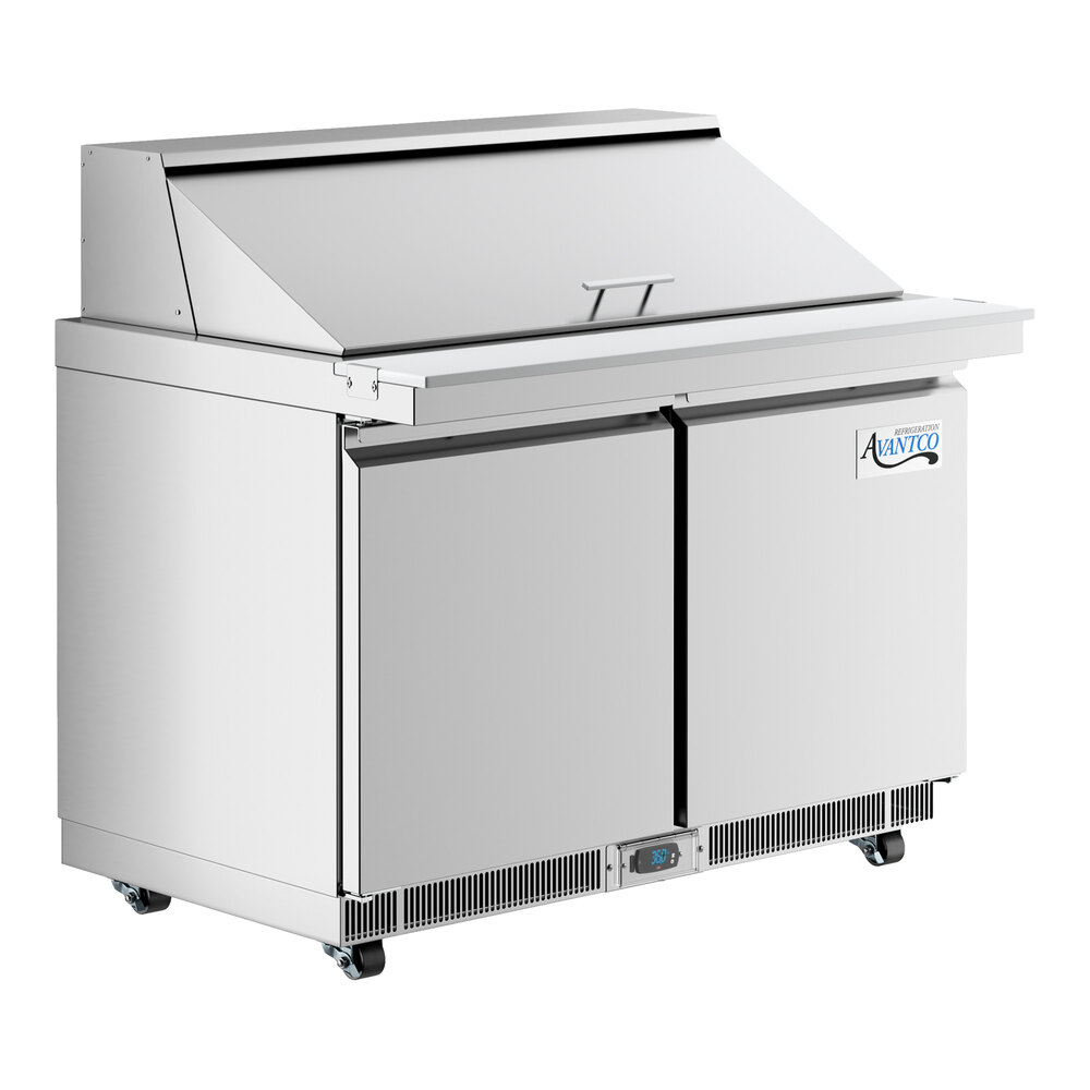 Avantco ZPT-48-FB-M-HC 48" 2 Door Front Breathing Mega Top Refrigerated Sandwich Prep Table