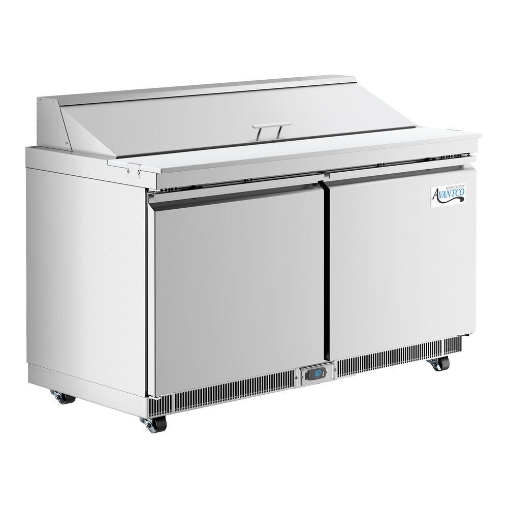 Avantco ZPT-60-FB-WMS 60" VersaHub WiFi-Enabled 2 Door Front Breathing Cutting Top Refrigerated Sandwich Prep Table