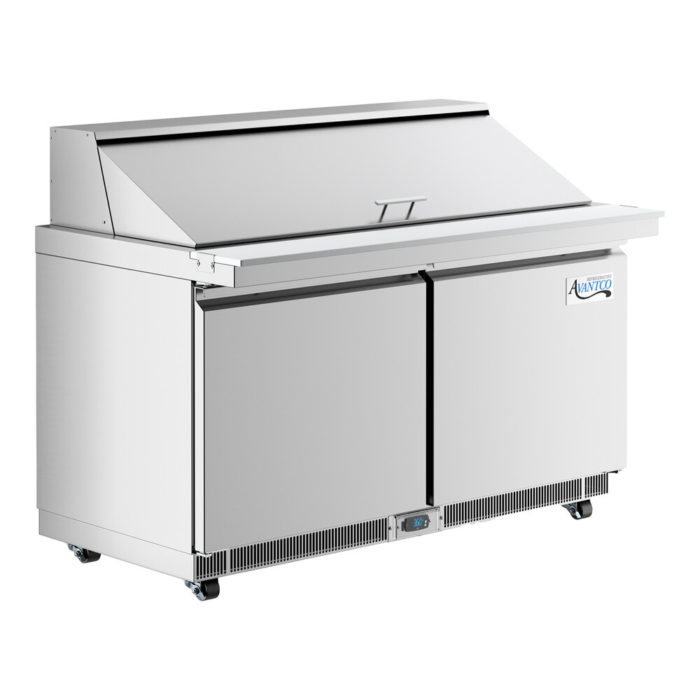 Avantco ZPT-60-FB-M-WMS 60" VersaHub WiFi-Enabled 2 Door Front Breathing Mega Top Refrigerated Sandwich Prep Table