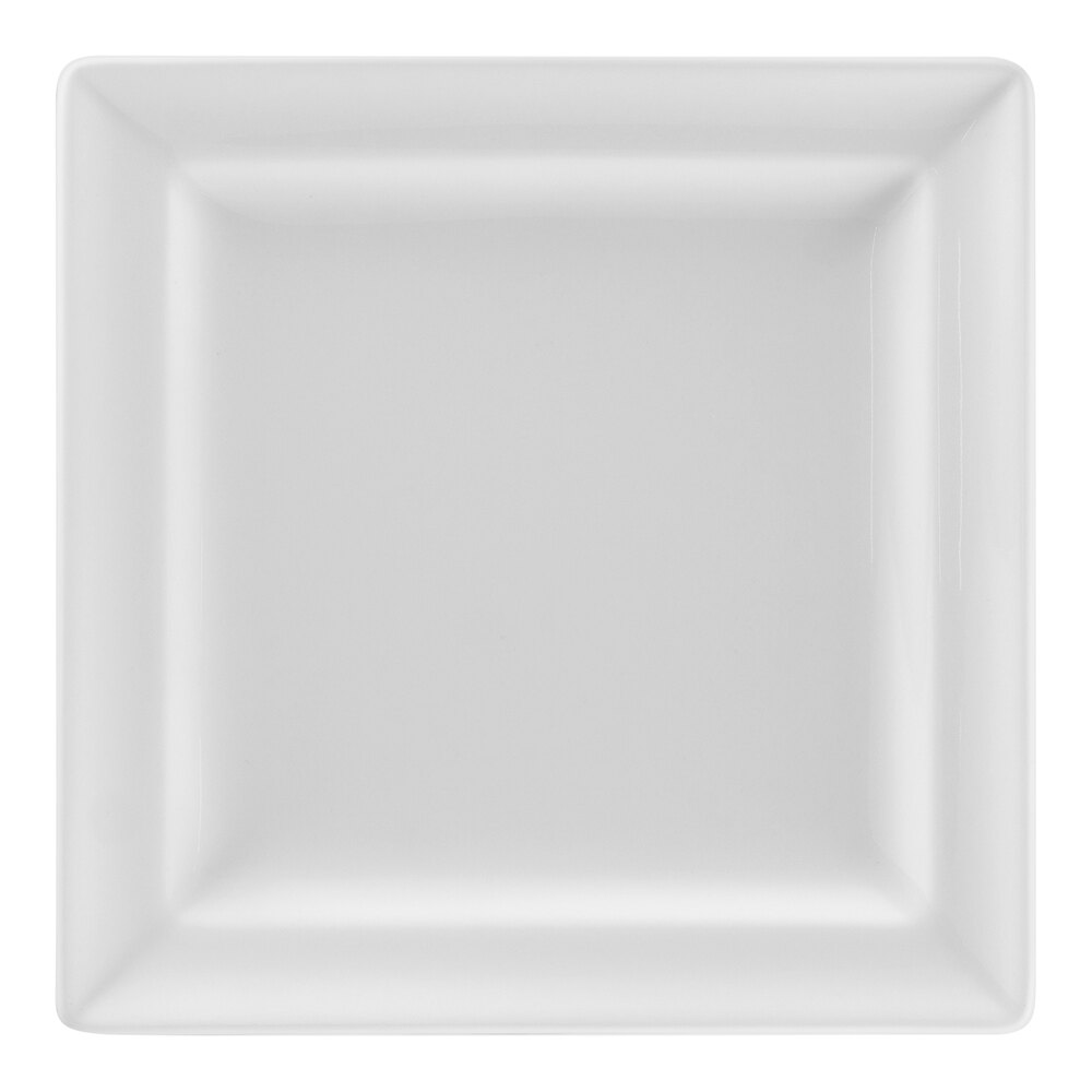 RAK Porcelain Polaris Classic 6 3/4" Bright White Square Flat Porcelain Plate - 12/Case