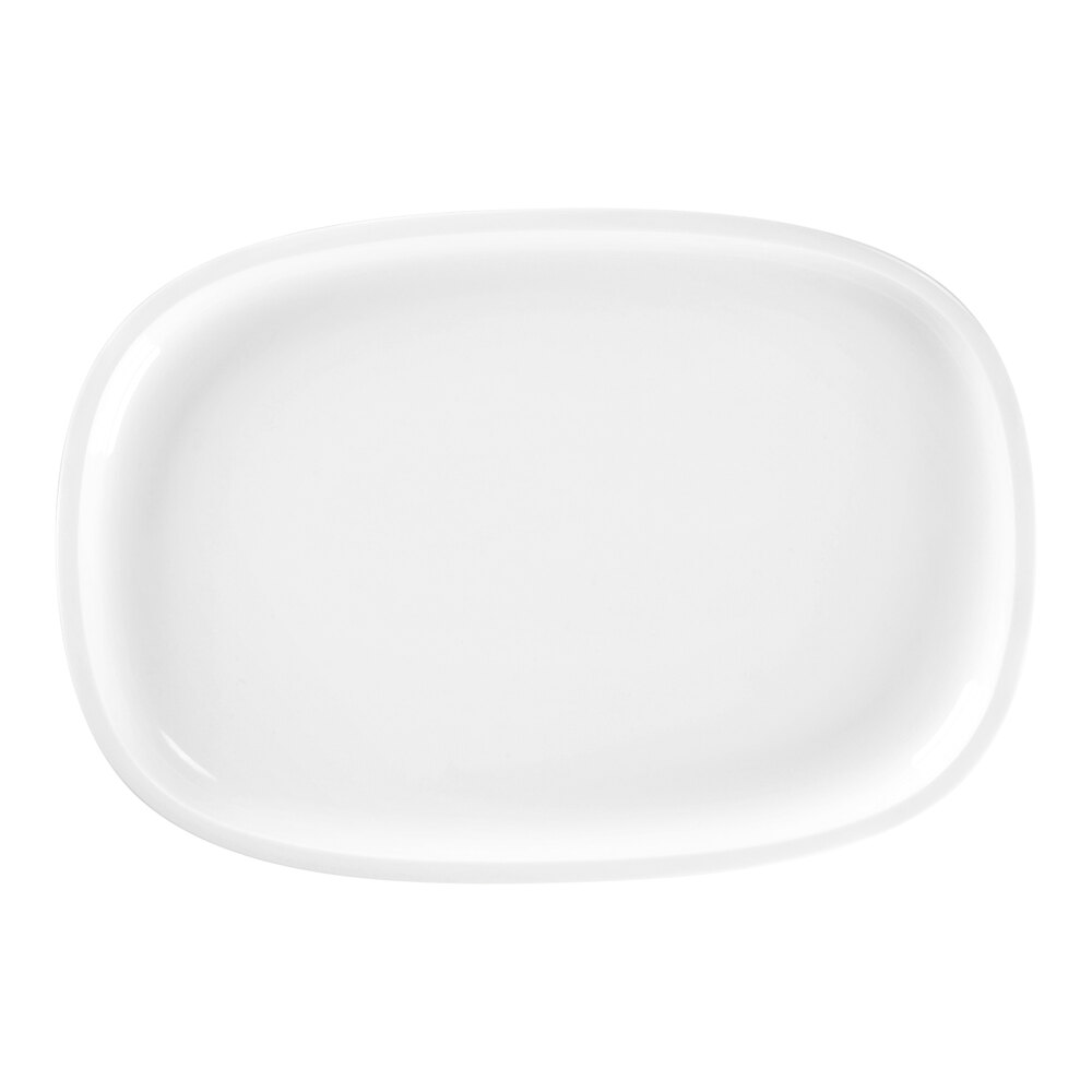 RAK Porcelain Ease 10 5/16" x 7" White Oval Flat Porcelain Plate - 6/Case