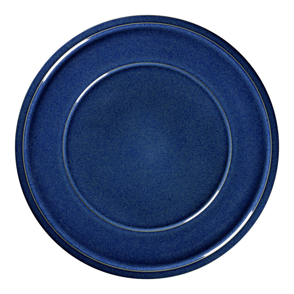RAK Porcelain Ease 10 7/8" Cobalt Flat Porcelain Plate with Rim - 12/Case