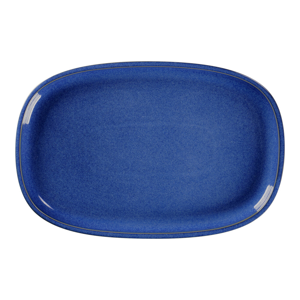 RAK Porcelain Ease 11 7/8" x 7 7/8" Cobalt Oval Flat Porcelain Plate - 6/Case