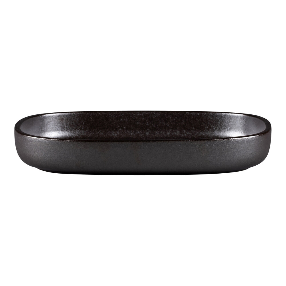 RAK Porcelain Ease 11 13/16" x 8" Forge Oval Deep Porcelain Plate - 2/Case