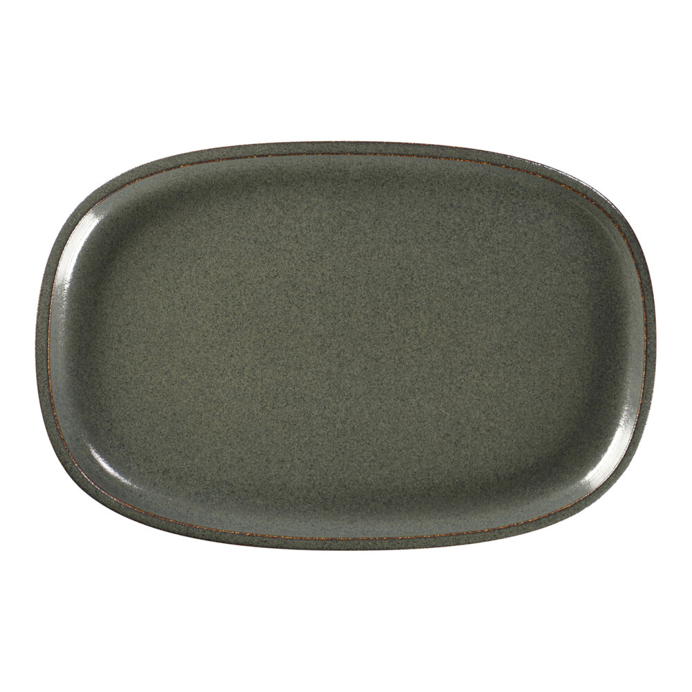RAK Porcelain Ease 11 7/8" x 7 7/8" Caldera Oval Flat Porcelain Plate - 6/Case