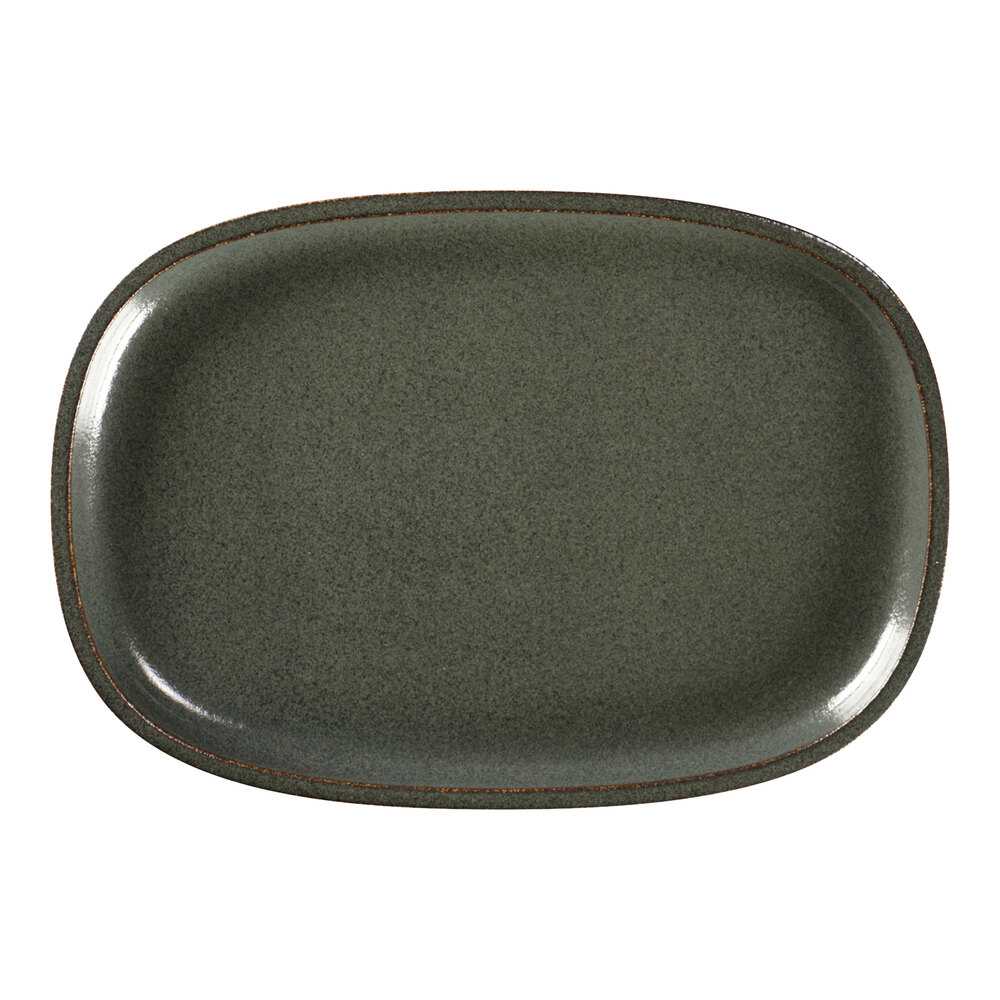 RAK Porcelain Ease 10 5/16" x 7" Caldera Oval Flat Porcelain Plate - 6/Case