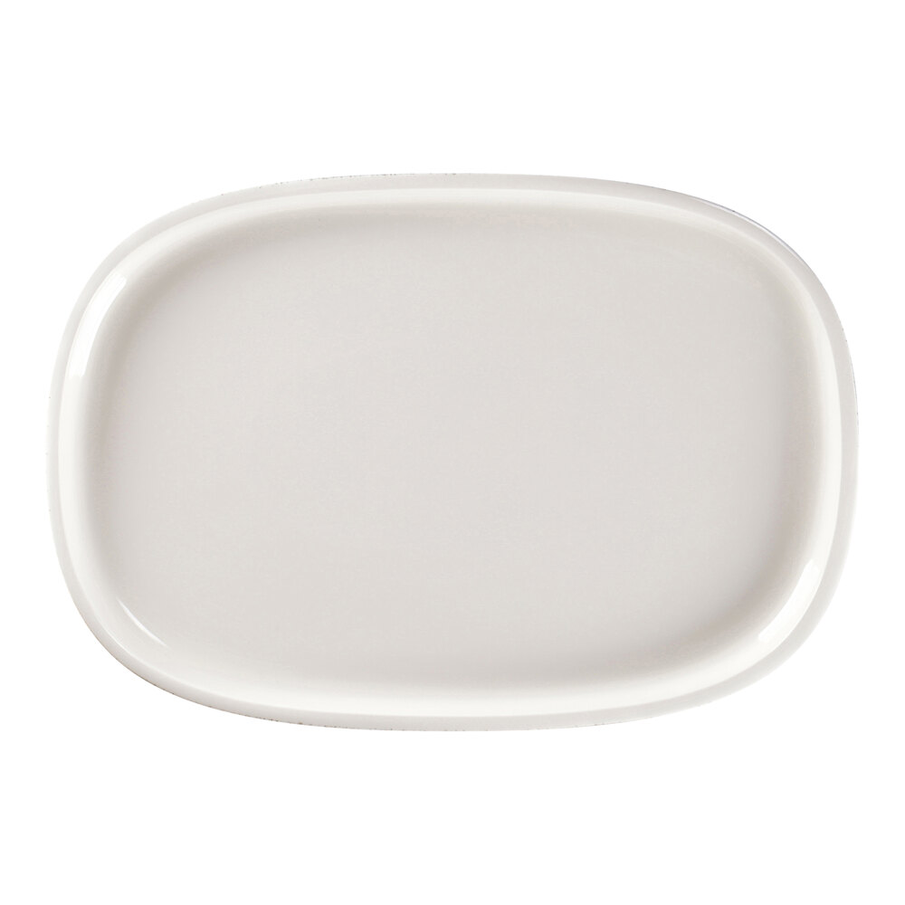 RAK Porcelain Ease 13" x 9" Dual Oval Flat Porcelain Plate - 6/Case