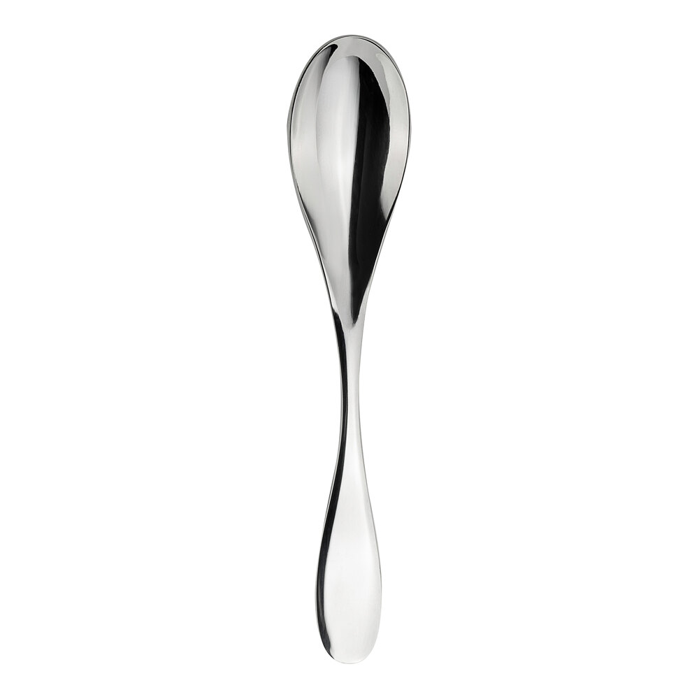 WNK Ovation from Steelite International 7 3/4" 18/10 Stainless Steel Extra Heavy Weight Oval Bowl Soup / Dessert Spoon - 12/Case