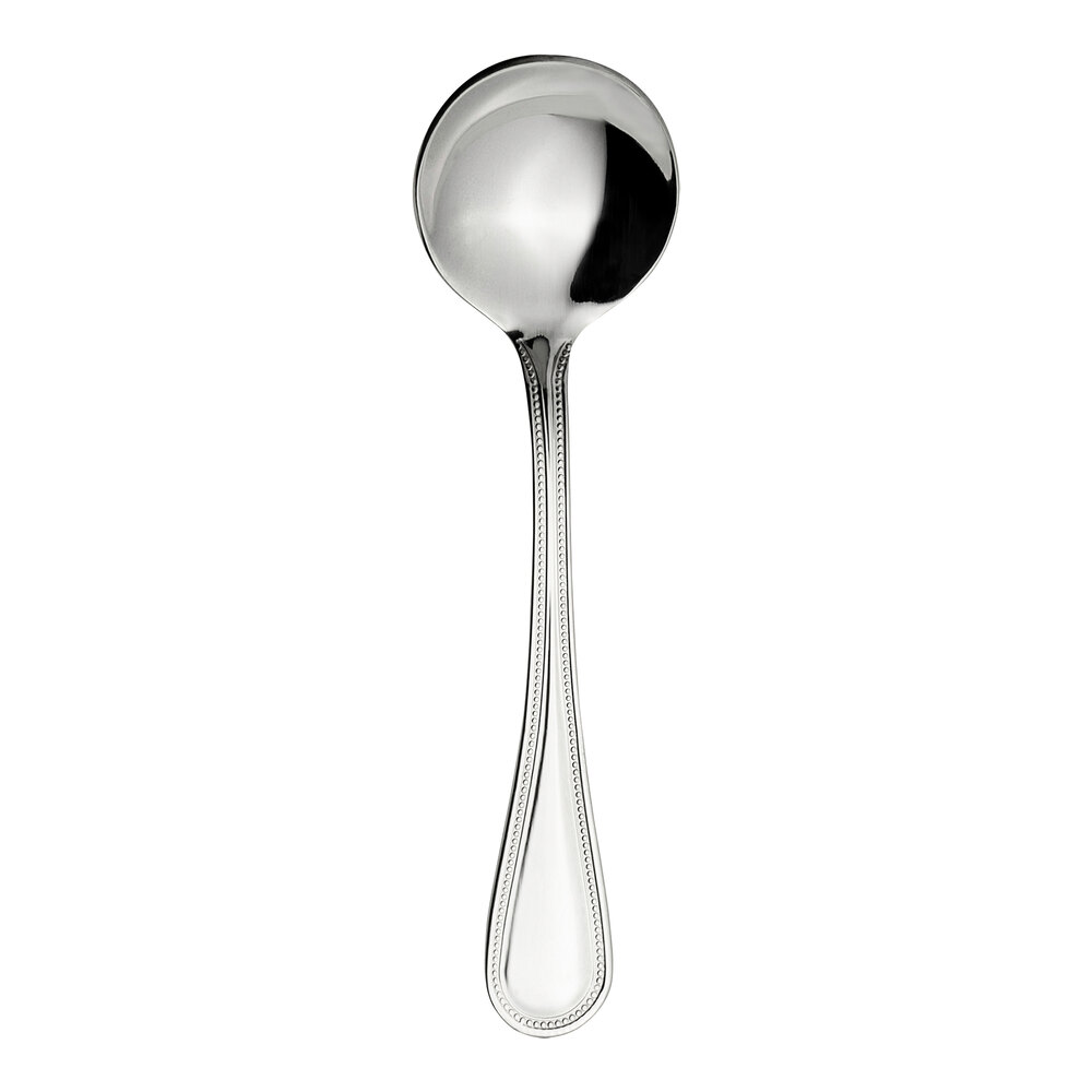 WNK Pearl from Steelite International 6 1/2" 18/10 Stainless Steel Extra Heavy Weight Round Bowl Soup Spoon - 12/Case