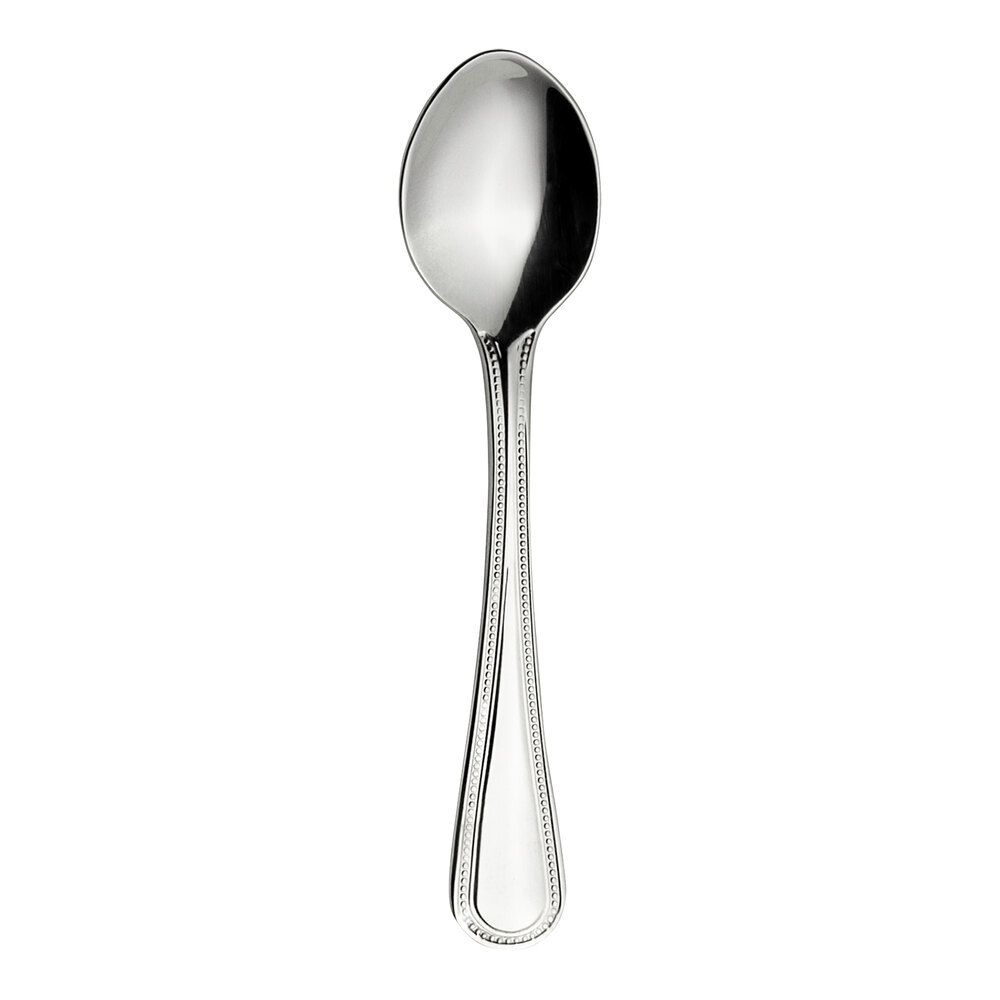 WNK Pearl from Steelite International 4 3/4" 18/10 Stainless Steel Extra Heavy Weight Demitasse Spoon - 12/Case
