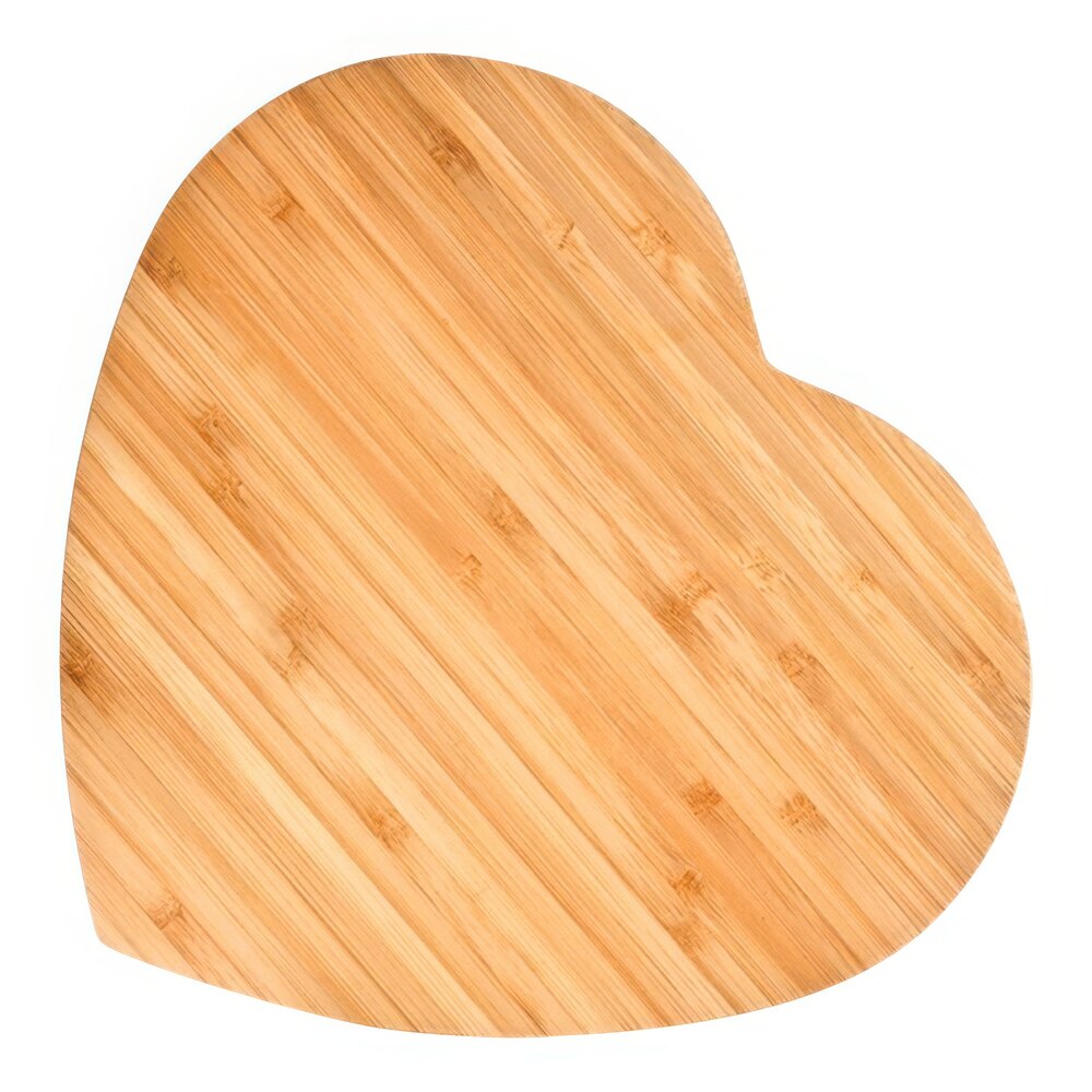 Franmara 12 1/2" x 11 1/2" x 9/16" Heart-Shaped Bamboo Cutting Board 1059 BU