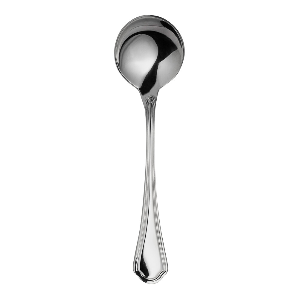 WNK Leopardi from Steelite International 7" 18/10 Stainless Steel Extra Heavy Weight Round Bowl Soup Spoon - 12/Case
