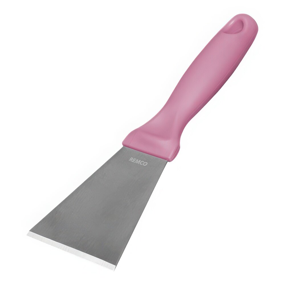 Vikan 3" Stainless Steel Scraper with Pink Handle 69721