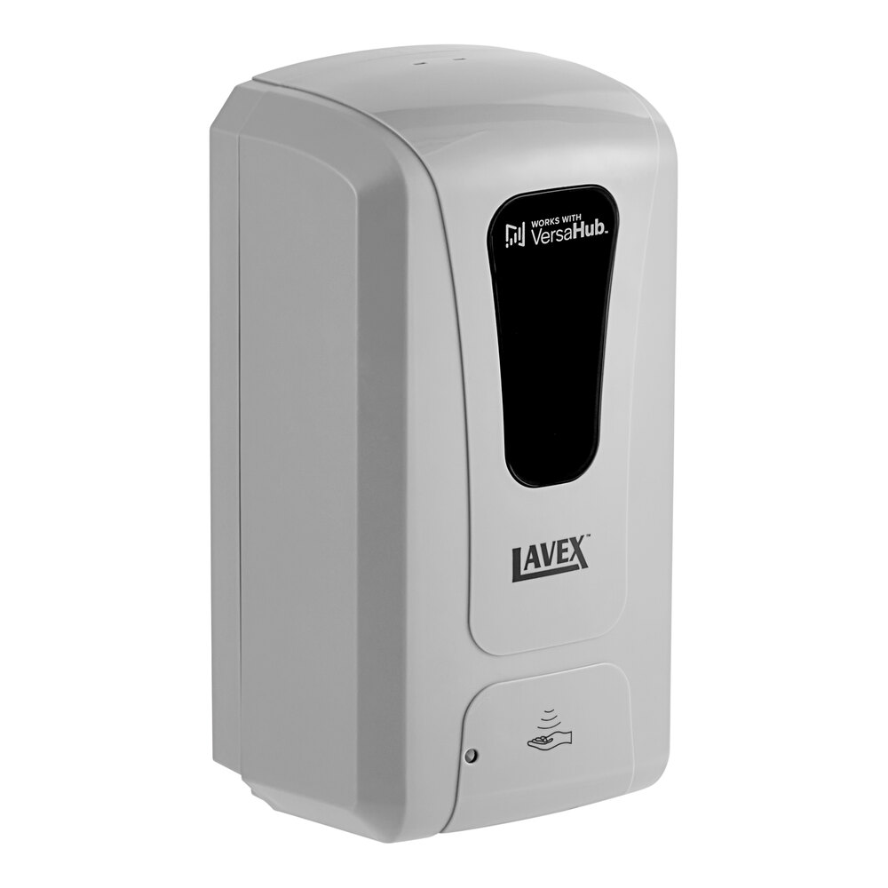 Lavex VersaHub WiFi-Enabled 33.8 fl. oz. (1,000 mL) Gray Automatic Soap / Sanitizer Dispenser
