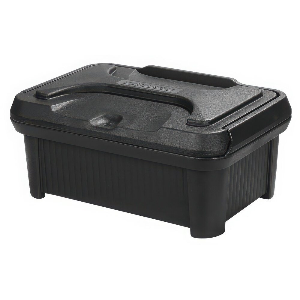 Carlisle XT160003 Cateraide™ Slide 'N Seal™ Black Top Loading 6" Deep Insulated Food Pan Carrier with Sliding Lid