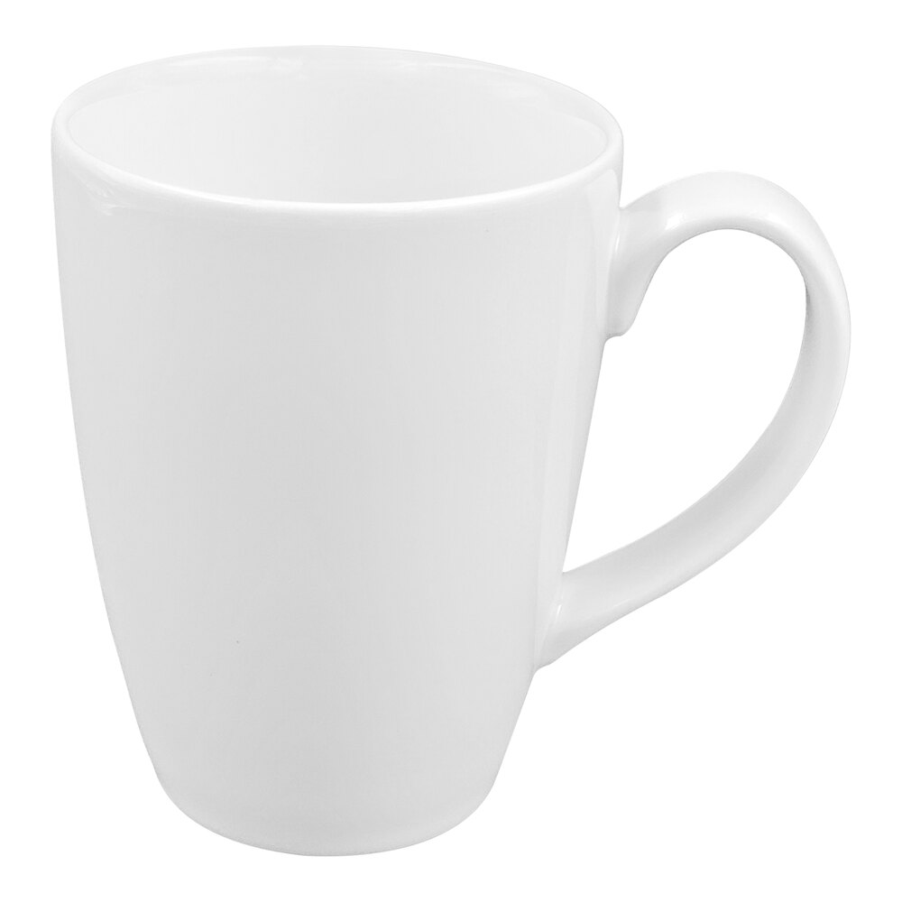 RAK Porcelain Classic Polaris 12.13 oz. Bright White Porcelain Flora Mug - 12/Case