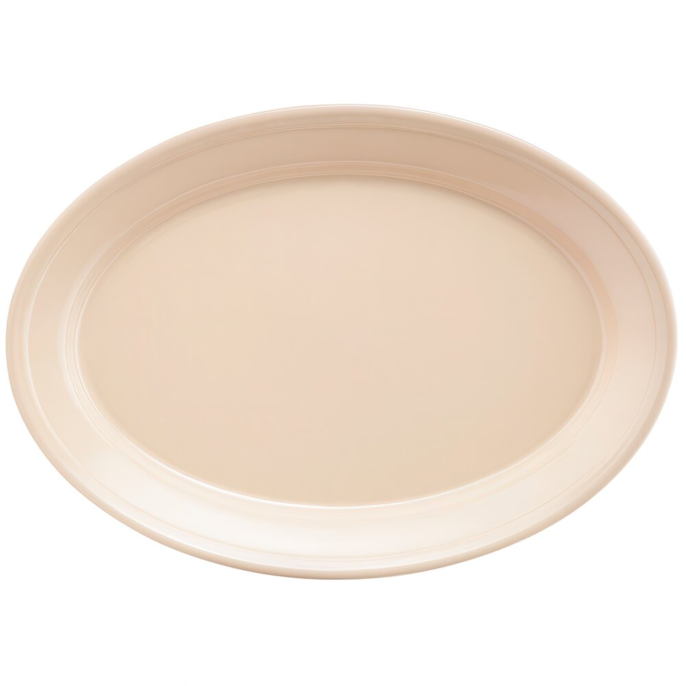 GET OP-912-T Tan 12" x 8 1/2" SuperMel Oval Platter - 24/Case