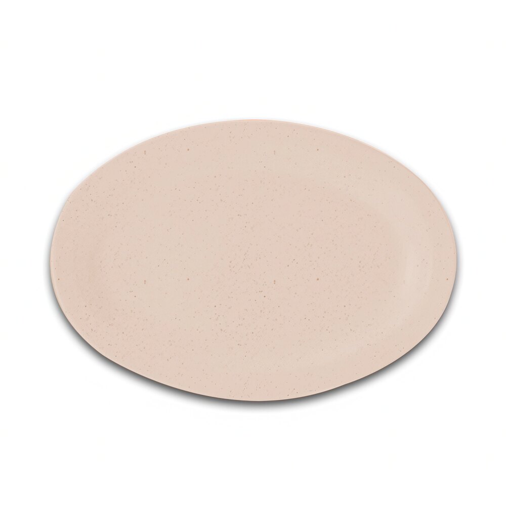 GET OP-612-S SuperMel 11 3/4" x 8 1/4" Sandstone Melamine Oval Platter - 24/Case