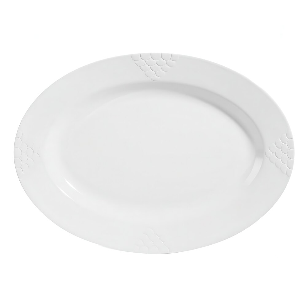 GET OP-630-W Sonoma 30" x 20 1/4" White Oval Platter - 6/Case