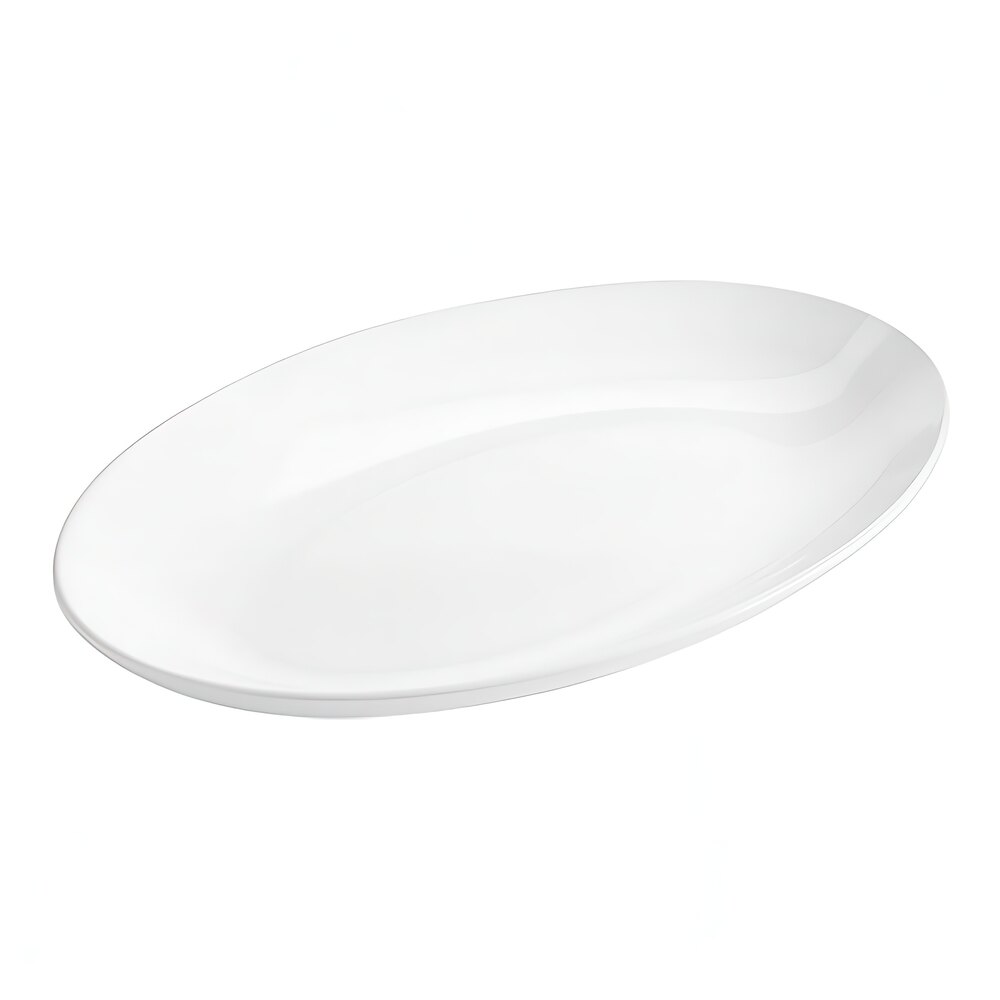 American Metalcraft 18" x 12" White Oval Melamine Platter