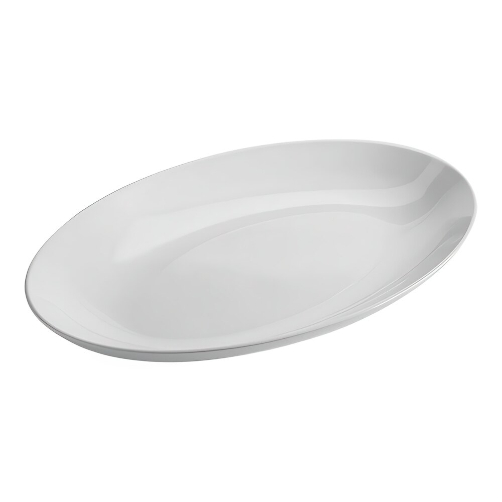American Metalcraft 21 1/2" x 14 3/8" White Oval Melamine Platter
