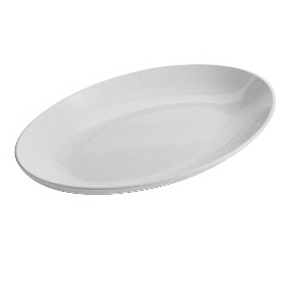 American Metalcraft 14" x 9" White Oval Melamine Platter