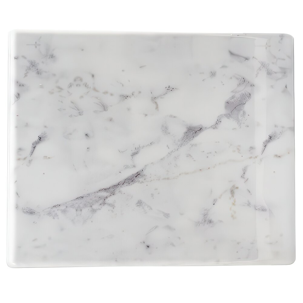 Cal-Mil 3629-712-81M Carrara Marble Melamine Serving Board - 12" x 7" x 1/2"