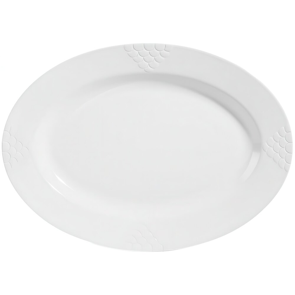 GET OP-624-WH 23 1/4" x 16 3/4" White Sonoma Melamine Oval Platter - 6/Case
