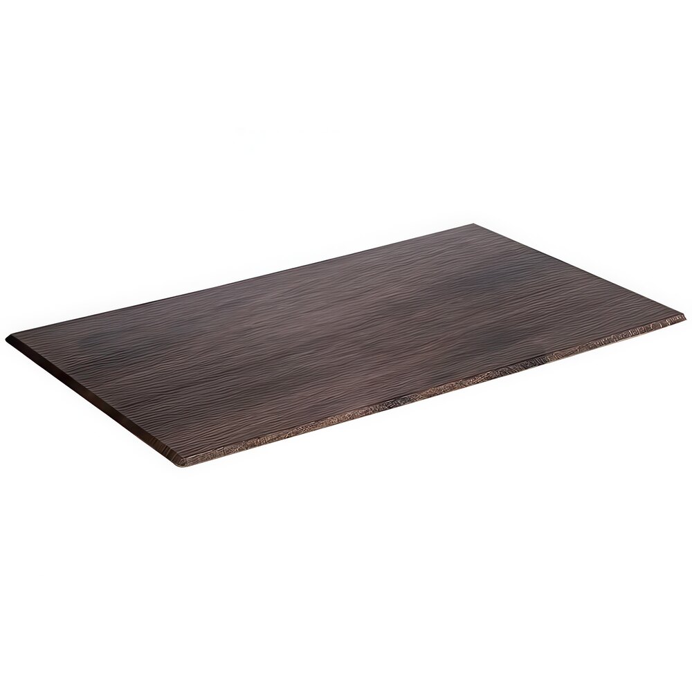 APS Oak 20 7/8" x 12 13/16" x 13/16" Melamine Serving Tray - 4/Case