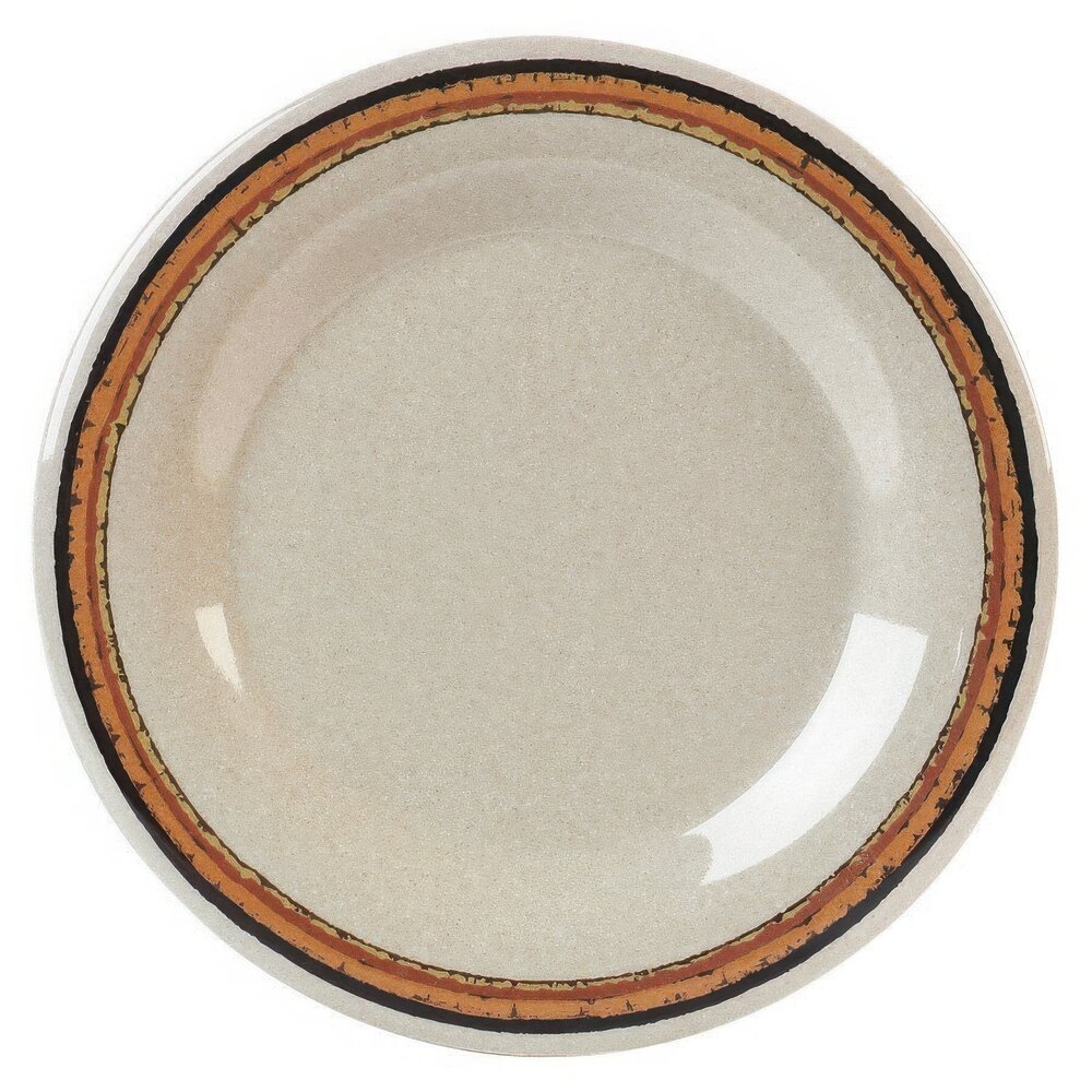 Carlisle 43013908 Mosaic Durus 9" Sierra Sand on Sand Wide Rim Melamine Plate - 24/Case