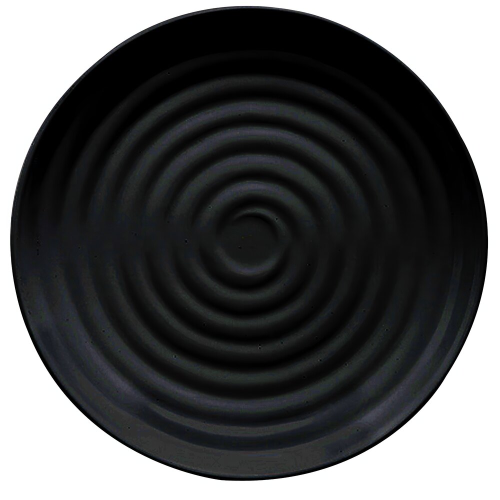 GET ML-84-BK Milano 15" Black Melamine Round Plate - 6/Pack