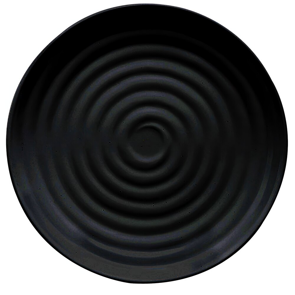 GET ML-80-BK Milano 7 1/2" Black Melamine Round Plate - 12/Pack