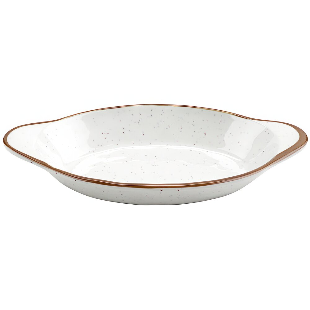 GET Rustic Mill 8 1/2" x 4 1/2" Glazed Irregular Oval Melamine Side Dish - 24/Case