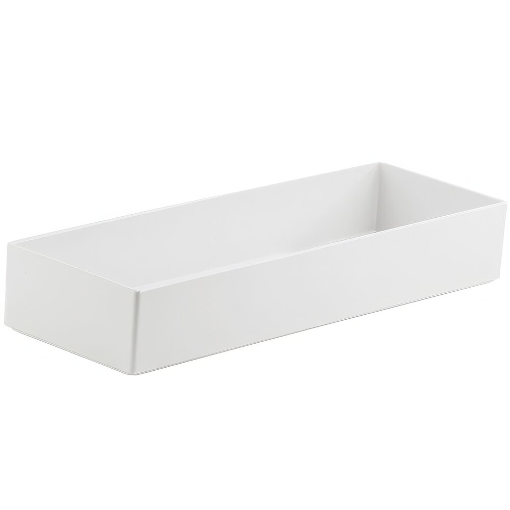 Cal-Mil 1397-15M Cater Choice White Melamine Box - 7" x 20" x 3"