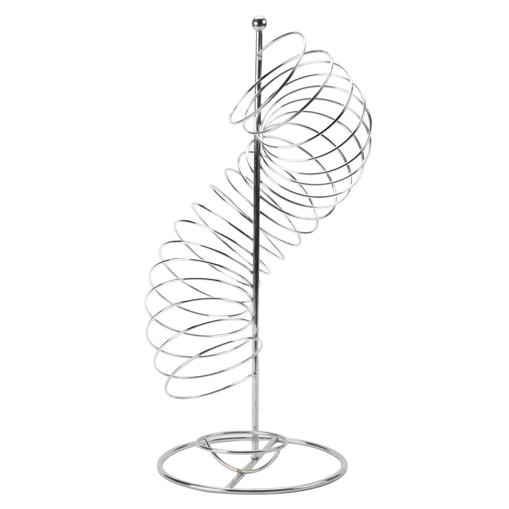 Tablecraft FSP1507 Chrome Spiral Fruit Basket - 9" x 18 1/2"