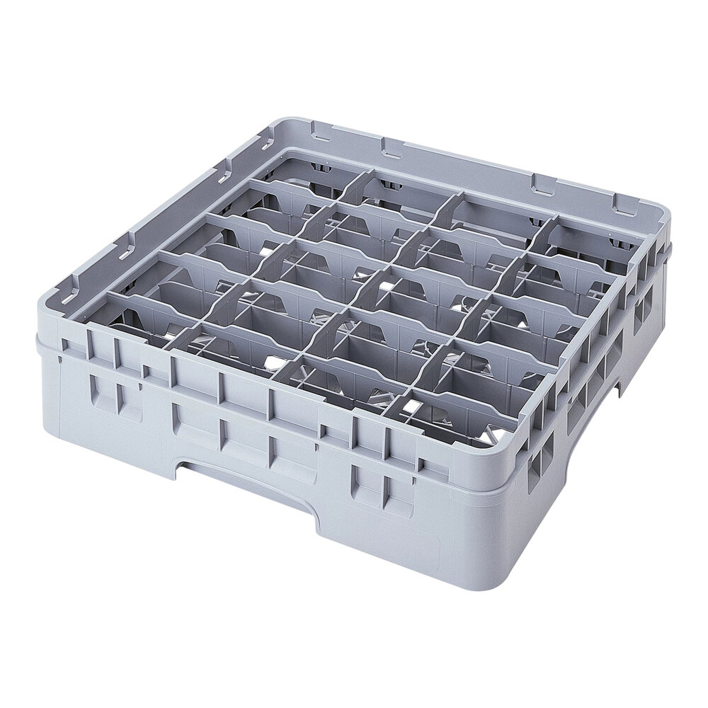 Cambro 20C414151 Camrack 4 1/4" High Soft Gray 20 Compartment Full Size Cup Rack