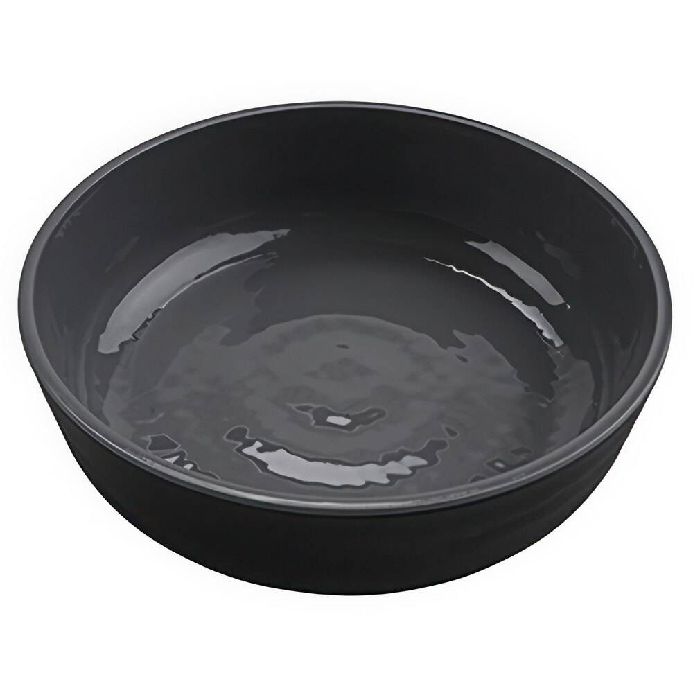 GET Roca Glazed 24 oz. Gray Melamine Low Street Bowl - 12/Case