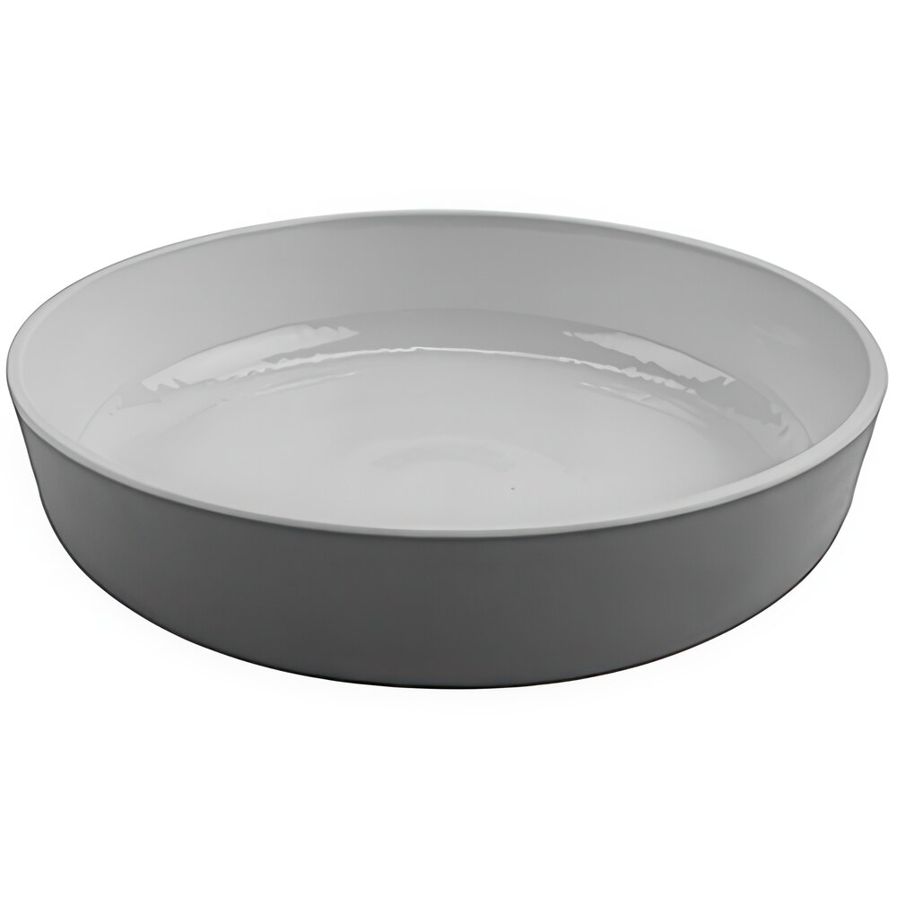 GET Roca Glazed 42 oz. White Melamine Low Street Bowl - 12/Case