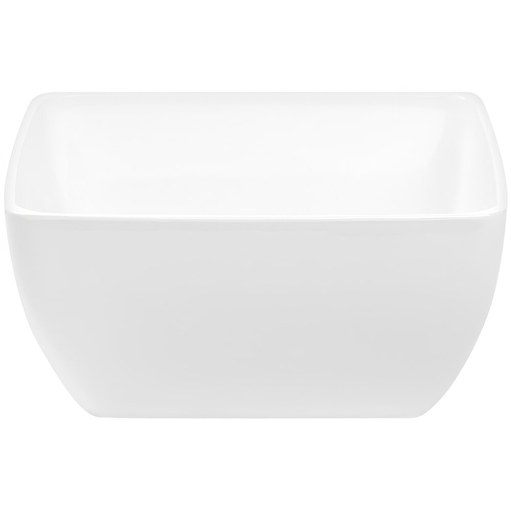 APS Pure 128.5 oz. Square White Melamine Bowl - 3/Case
