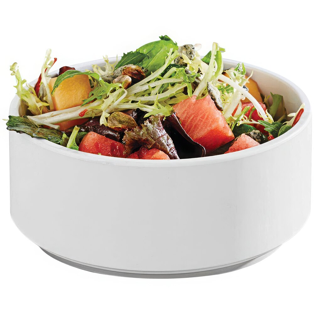 APS Universal 51 oz. Tall Round Matte White Melamine Bowl - 4/Case