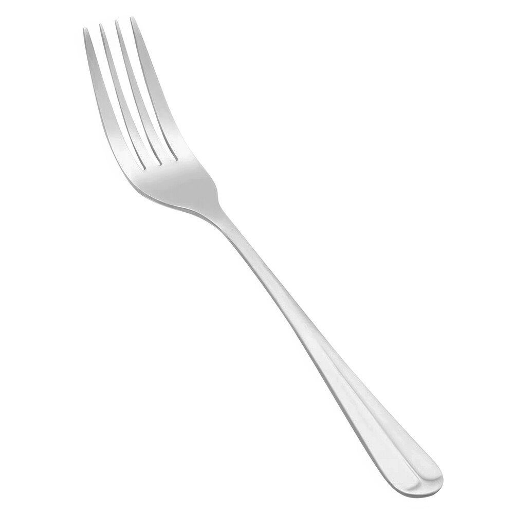 Vollrath 48112 Queen Anne 7 1/2" 18/0 Stainless Steel Heavy Weight 4-Tine Dinner Fork - 12/Case
