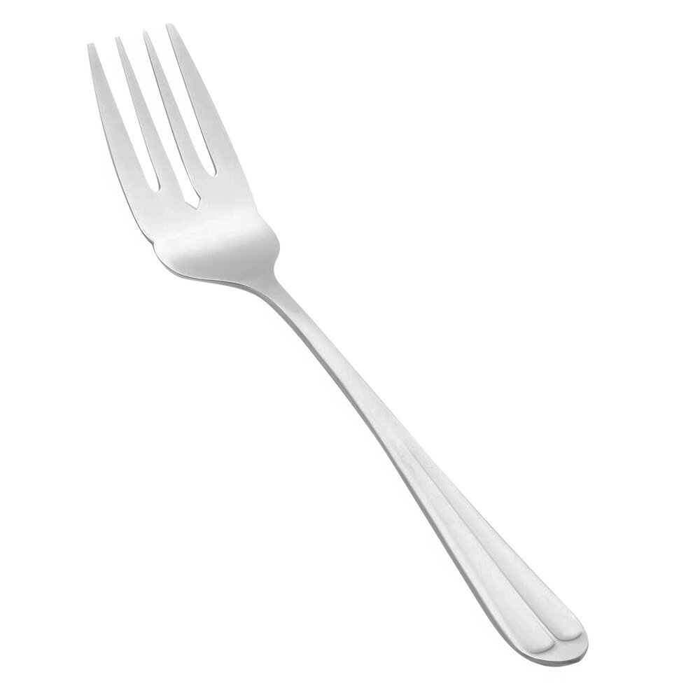 Vollrath 48114 Queen Anne 6 5/8" 18/0 Stainless Steel Heavy Weight 4-Tine Salad Fork - 12/Case