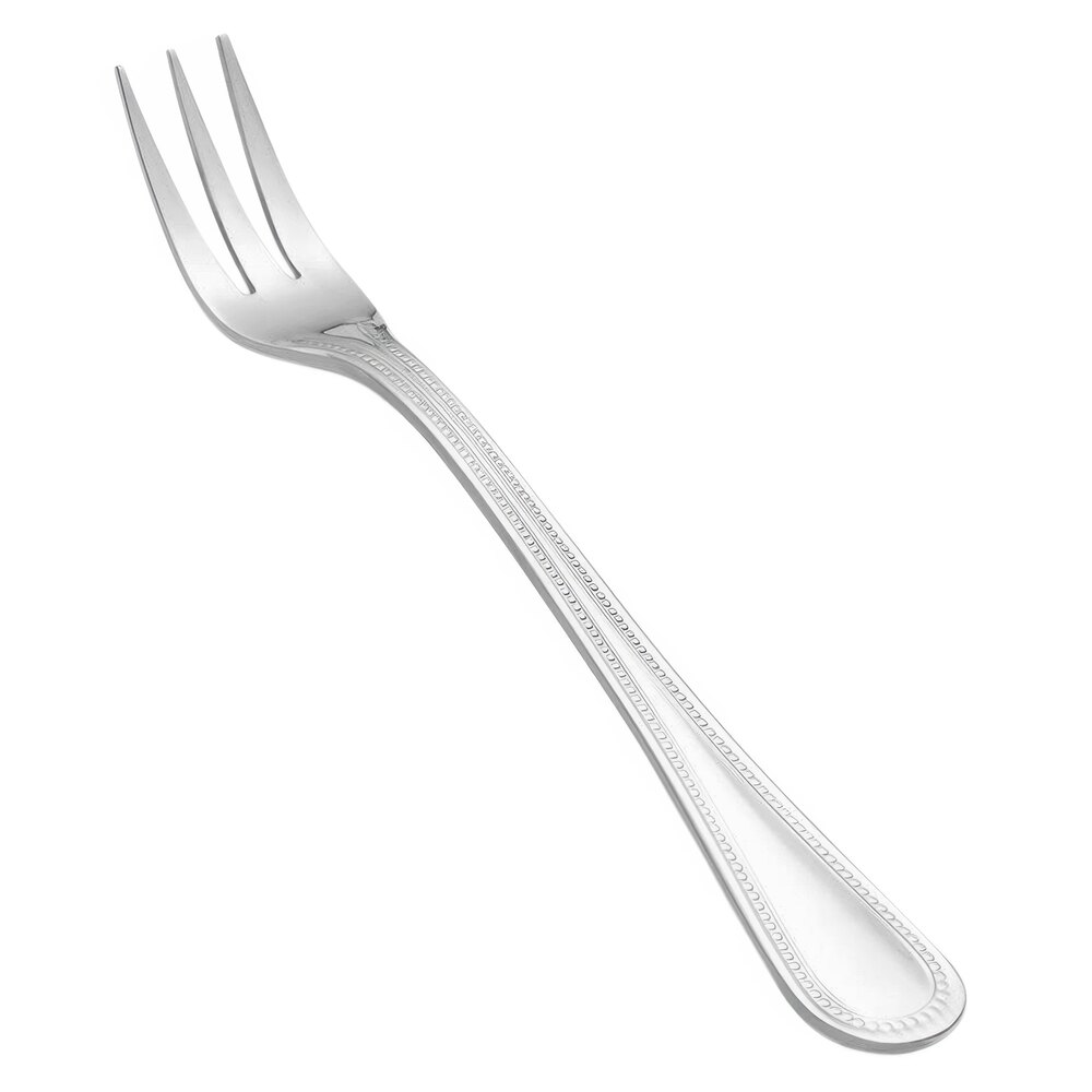 Vollrath 48226 Brocade 5 3/4" 18/0 Stainless Steel Heavy Weight Cocktail Fork - 12/Case