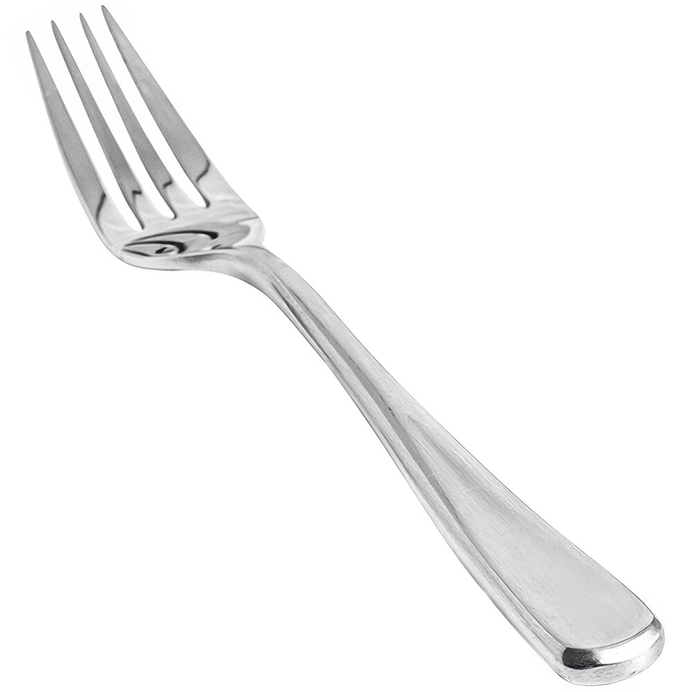 Front of the House Grant 8" 18/10 Stainless Steel Extra Heavy Weight Duo Finish Dinner Fork - 12/Case