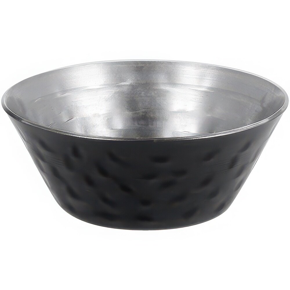 American Metalcraft 1.5 oz. Round Hammered Black Stainless Steel Sauce Cup HAMSCB3 - 12/Case