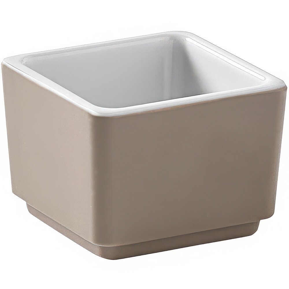 American Metalcraft Unity 2 oz. Square Melamine Mocha Sauce Cup - 12/Case