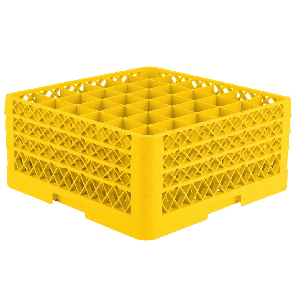 Vollrath TR7CCC Traex® Full-Size Yellow 36-Compartment 7 7/8" Glass Rack