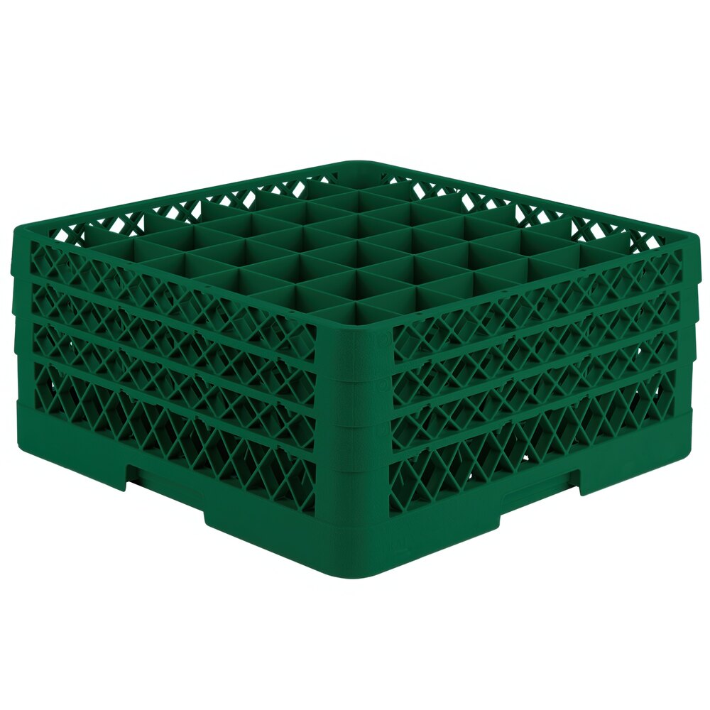 Vollrath TR7CCC Traex® Full-Size Green 36-Compartment 7 7/8" Glass Rack